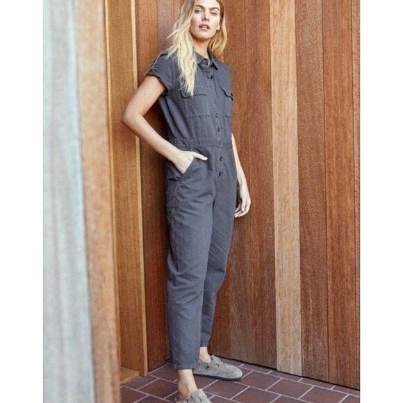 OUTERKNOWN S.E.A. Suit Jumpsuit Linen Cotton Coveralls Romper Boho S Minimalist - Picture 2 of 12